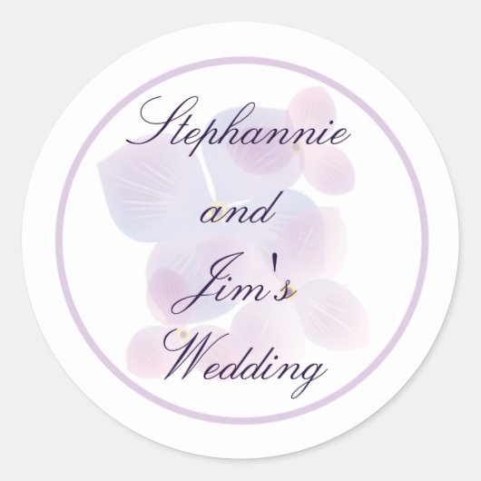 20 - 1,5"Stickers Paarse Dydrangea Ronde Sticker (Voorkant)