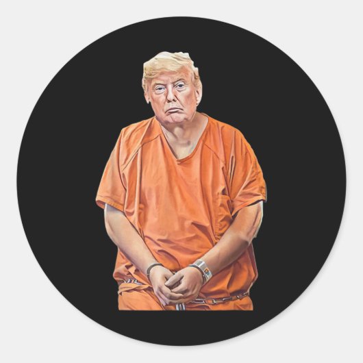 20-24 jaar in de gevangenis Grappige Anti-Trump Ronde Sticker (Voorkant)