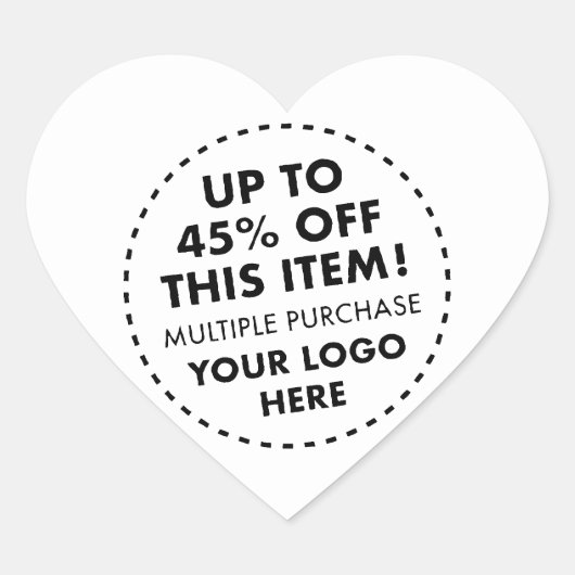 20 aangepaste hartstickers 45% korting bulk-aankoo hart sticker (Voorkant)