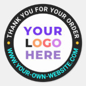 20 Aangepaste Logo, ronde zaken Dank u Stickers (Voorkant)