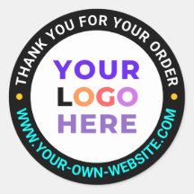 20 Aangepaste Logo, ronde zaken Dank u Stickers