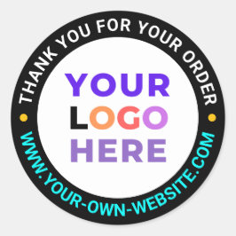 20 Aangepaste Logo, ronde zaken Dank u Stickers