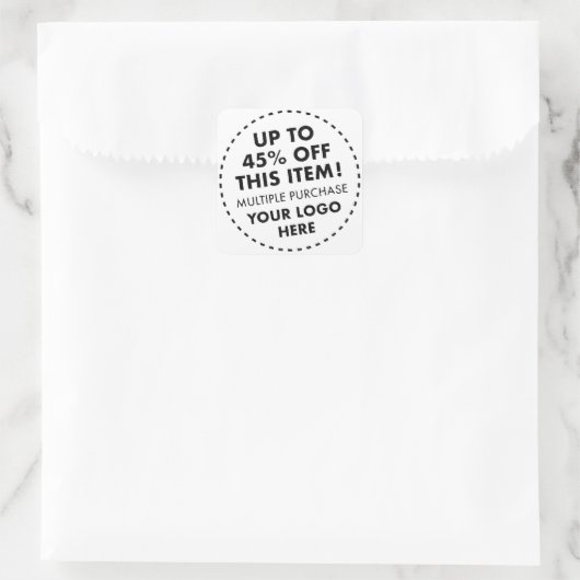 20 Aangepaste Vierkante Stickers 45% Korting Bulk  (Tas)