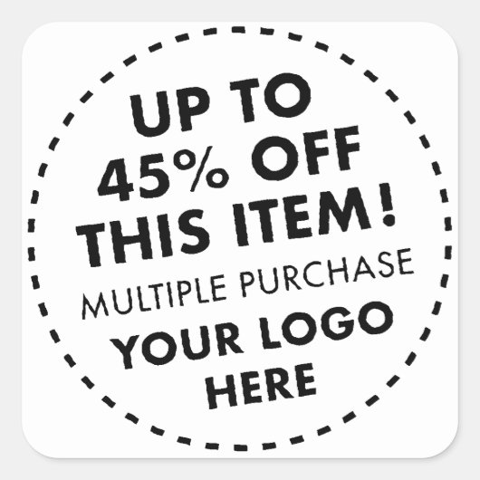 20 Aangepaste Vierkante Stickers 45% Korting Bulk (Voorkant)