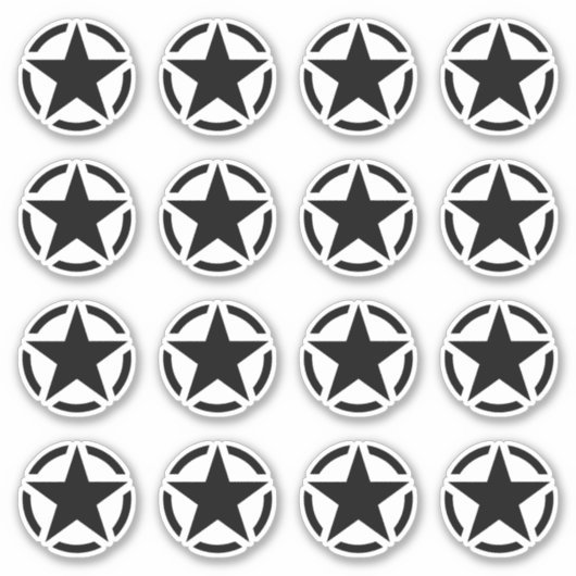 20 Amerikaanse  sterpotlood Decals Sticker (Voorkant)