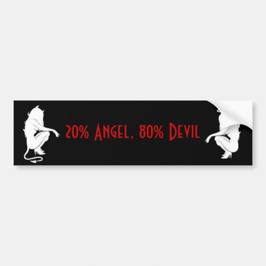 20% Angel, 80% Devil Bumpersticker (Voorkant)