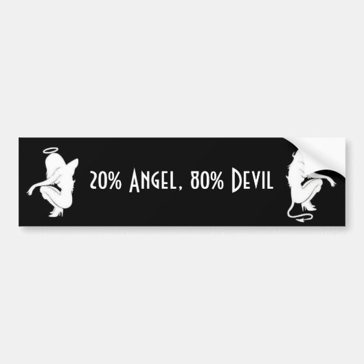 20% Angel, 80% Devil Bumpersticker (Voorkant)
