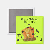 20 augustus, nationale radiodag magneet (Voorkant / Achterkant)