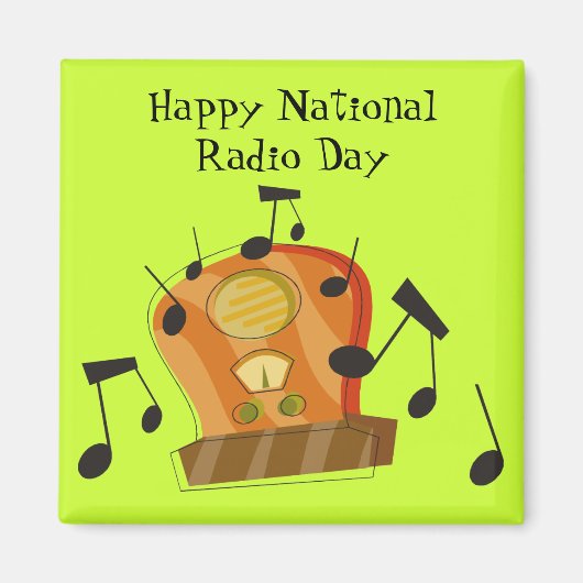 20 augustus, nationale radiodag magneet (Voorkant)