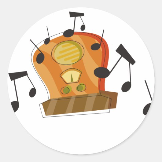 20 augustus, nationale radiodag ronde sticker (Voorkant)