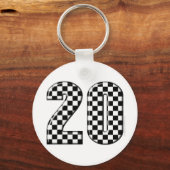 20 auto-racenummer sleutelhanger (Voorkant)