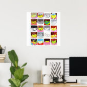 20 Bananen 3x3 Poster (Thuiskantoor)
