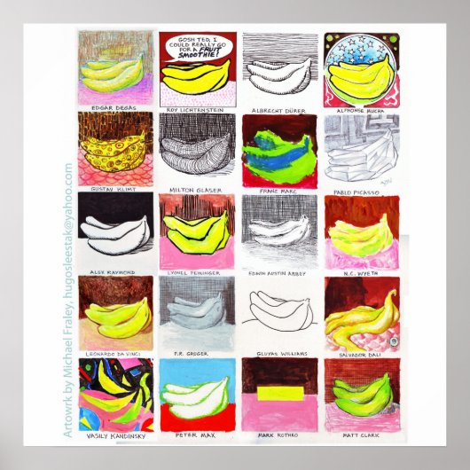 20 Bananen 3x3 Poster (Voorkant)