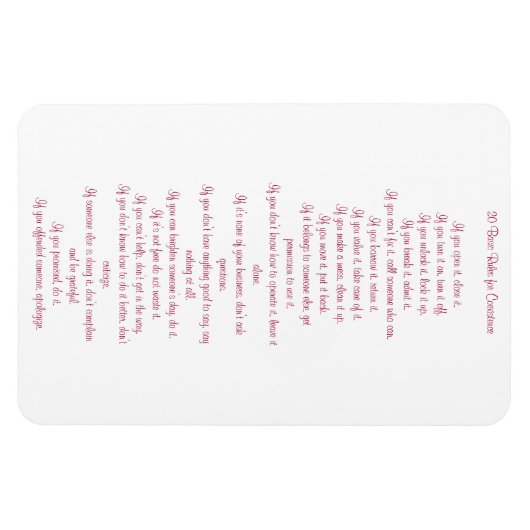 20 Basisregels voor coëxistentie Magneet (Horizontaal)