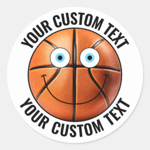 20 Basketbal Gepersonaliseerde Tekst Aangepaste Ha Ronde Sticker
