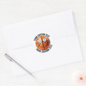 20 Basketbal Gepersonaliseerde Tekst Aangepaste Ha Ronde Sticker (Envelop)