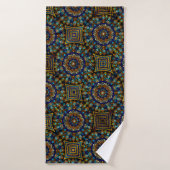 20 Blauw en Goud Mandala Badhanddoek (Badhanddoek)