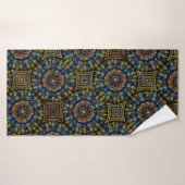 20 Blauw en Goud Mandala Badhanddoek (Badhanddoek)
