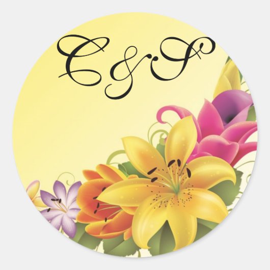 20 bloemenboeket bruiloft gunst Stickers (Voorkant)