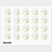 20 Bruiloft in Paris Blue Damask Favor Stickers (Vel)