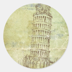 20 Bruiloft in Pisa Envelope Seal Ronde Sticker