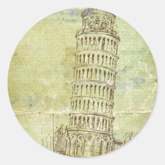 20 Bruiloft in Pisa Envelope Seal Ronde Sticker (Voorkant)