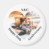 20 bruiloft Jubileum paar Keepsake hart foto Magneet (Voorkant)