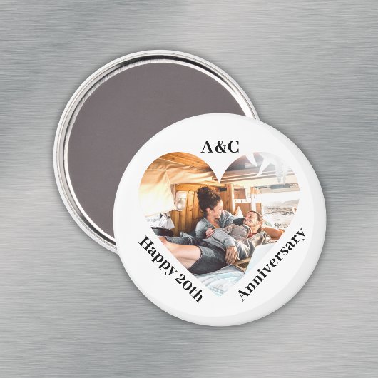 20 bruiloft Jubileum paar Keepsake hart foto Magneet