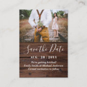 20 Budget RUSTIC FOTO Opslaan Datum en Enveloppen Advieskaart (Voorkant)