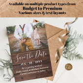 20 Budget RUSTIEKE FOTOBESTAND Save Date en Envelo Advieskaart