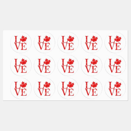 20 Canadese esdoornblad liefde Labels (Vel)