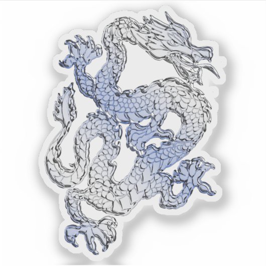 20 Chrome Style Dragon-Prints Sticker (Voorkant)