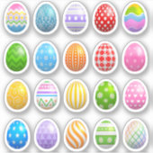 20 Colorful Easter Eggs Scrapbook-Stickers Sticker