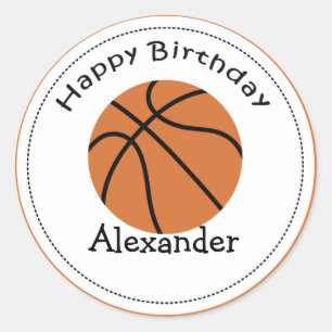 20  Cupcake Toppers Basketbal Ronde Sticker