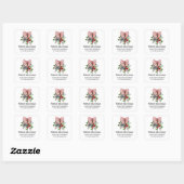 20 Cute Christmas Bouquet Return Address Sticker (Vel)