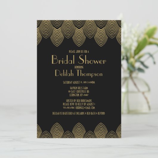  20-dagen Art Deco Bridal Shower Invitation Kaart (Staand voorkant)