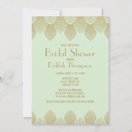20-dagen Art Deco Bridal Shower Invitation Kaart (Voorkant)