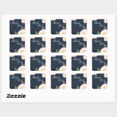 20 Dank U Stickers Baby Roze Kosmos op Navy (Vel)