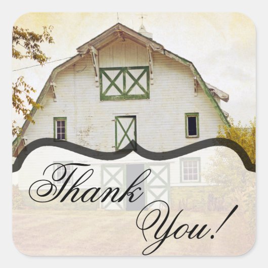 20 Dank u Stickers Sunset Barn Country Rustic F (Voorkant)