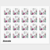 20 Dank u Stickers Tropische bloemen op Blue Omb (Vel)