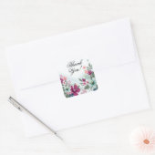 20 Dank u Stickers Tropische bloemen op Blue Omb (Envelop)