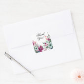 20 Dank u Stickers Tropische bloemen op wit (Envelop)