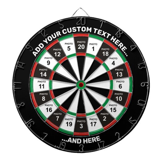 20 dartboard met aangepaste tekst voor foto's dartbord (Voorkant)