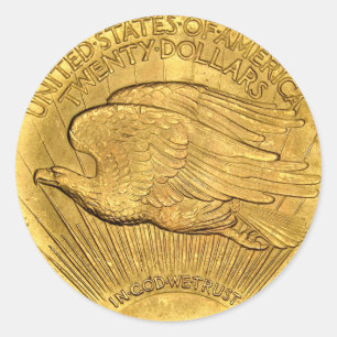 20 Dollar Eagle Gold Piece classic ronde sticker