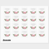 20 Elegant Pink Poinsettia Swag Address Vierkante Sticker (Vel)