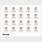 20 Elegante Roze Poinsettia Retouradres Sticker (Vel)