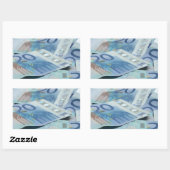 20 eurobiljetten - Geldkunst Rechthoekige Sticker (Vel)