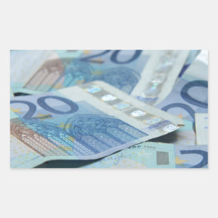 20 eurobiljetten - Geldkunst Rechthoekige Sticker