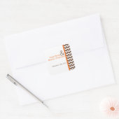 20 Favor Stickers Brown Oranje Chevron Name (Envelop)