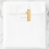 20 Favor Stickers Yellow Grey Gray Chevron Name (Tas)